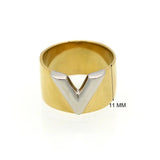 Double V Ring Titanium Steel Love Rings