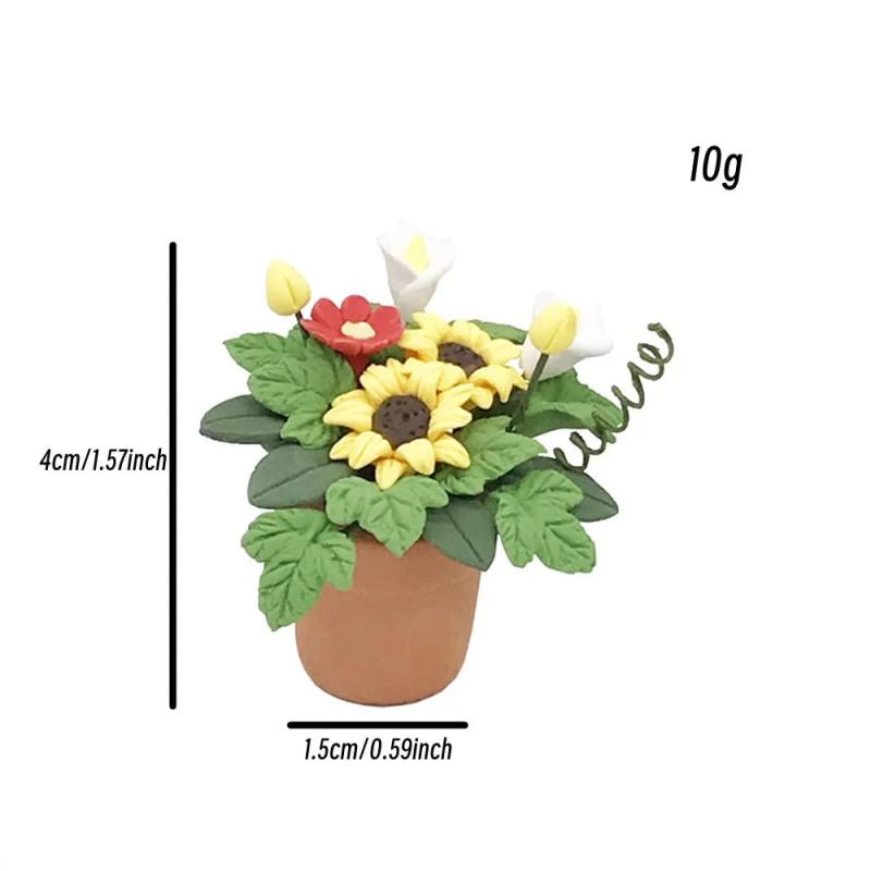 Dollhouse Mini Sunflower Potted Ornament DIY Prop Decor