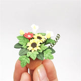 Dollhouse Mini Sunflower Potted Ornament DIY Prop Decor
