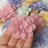 10Pcs Boutique Flowers Dress Clothing Decor Girls Hair Accessories DIY Headwear