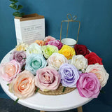10pcs Artificial Rose Silk Flower Head DIY Wedding Floral Christmas Decor