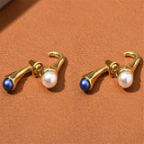 Metal Pearl Earrings Jewelry Accessories