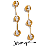 Green Natural Stone Stainless Steel Drop Earrings, Charm Jewelry for Women