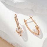 Kinel Long Pearl Drop Earrings 585 Rose Fine Wedding Jewelry