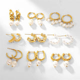 Youthway Pearl Dangle Earrings 316 Stainless Steel Plated PVD Waterproof