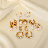 Youthway Pearl Dangle Earrings 316 Stainless Steel Plated PVD Waterproof