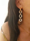 Retro Exaggerated Glass Pearl Long Earrings