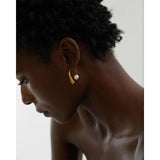 Waterproof Pearls Stainless Steel Earrings 18K Plated Jewelry