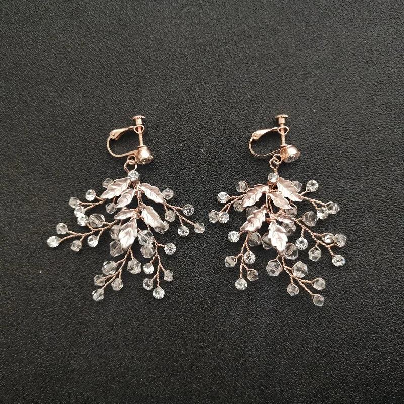 Crystal Pearl Wedding Dangle Earrings Bridal Chandelier