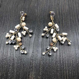 Crystal Pearl Wedding Dangle Earrings Bridal Chandelier
