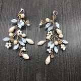 Crystal Pearl Wedding Dangle Earrings Bridal Chandelier