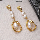 Natural Pearl Earrings Female Retro Ear Accessories