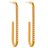 Stainless Steel Pearl Earrings Waterproof Statement Exaggerated Jewelry