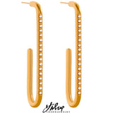 Stainless Steel Pearl Earrings Waterproof Statement Exaggerated Jewelry