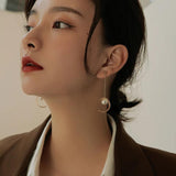 Pearl Tassel Earrings Women Long Versatile Birthday Party Jewelry