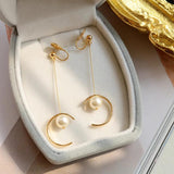 Pearl Tassel Earrings Women Long Versatile Birthday Party Jewelry