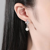 CZ Bridal Wedding Drop Earrings for Lover