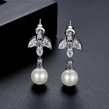 CZ Bridal Wedding Drop Earrings for Lover
