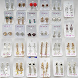Korea Zircon Pearl Clip-On Earrings Crystal Drop Wedding