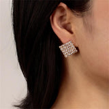 Korea Zircon Pearl Clip-On Earrings Crystal Drop Wedding