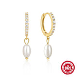 Ball Pearl 925 Sterling Silver Drop Earrings