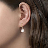 Ball Pearl 925 Sterling Silver Drop Earrings