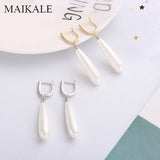 Pearl Water Drop CZ Earrings Hypoallergenic Women