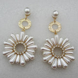 Boho Pearl Drop Dangle Earrings Statement Jewelry