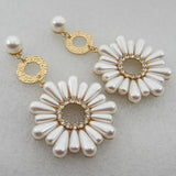 Boho Pearl Drop Dangle Earrings Statement Jewelry
