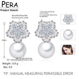 Pearl CZ Drop Bridal Wedding Party Earrings for Brides