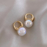 Mermaid Pearl Ear Buckle Metal Drop Earrings for Women Girls