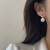Mermaid Pearl Ear Buckle Metal Drop Earrings for Women Girls