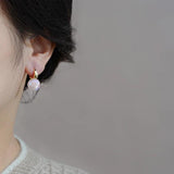 Mermaid Pearl Ear Buckle Metal Drop Earrings for Women Girls