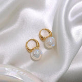Mermaid Pearl Ear Buckle Metal Drop Earrings for Women Girls