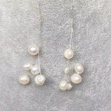 Baroque Tassel Pearl Earrings S925 Sterling Silver Drop Earrings