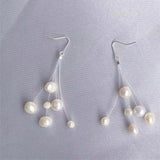 Baroque Tassel Pearl Earrings S925 Sterling Silver Drop Earrings