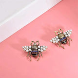 Beetle Pearl Pendant Earrings Insect Stud Earrings