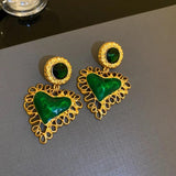 Medieval Pearl Flower Love Earrings Retro Light Small Earrings for Girls