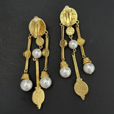 Vintage Tassel Ear Clip Rhinestone Earrings