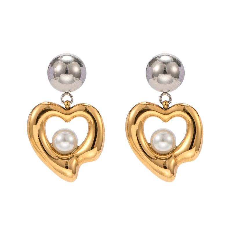 Youthway Shell Bead Pendant Earrings Stainless Steel Charm Jewelry