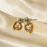 Youthway Shell Bead Pendant Earrings Stainless Steel Charm Jewelry
