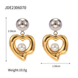 Youthway Shell Bead Pendant Earrings Stainless Steel Charm Jewelry