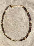 Freshwater Pearl Green Stone Necklace Sweet Beaded Pearl Jewelry