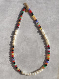 Freshwater Pearl Green Stone Necklace Sweet Beaded Pearl Jewelry