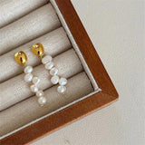 Baroque Freshwater Pearl Earrings European American Style Stud Earrings