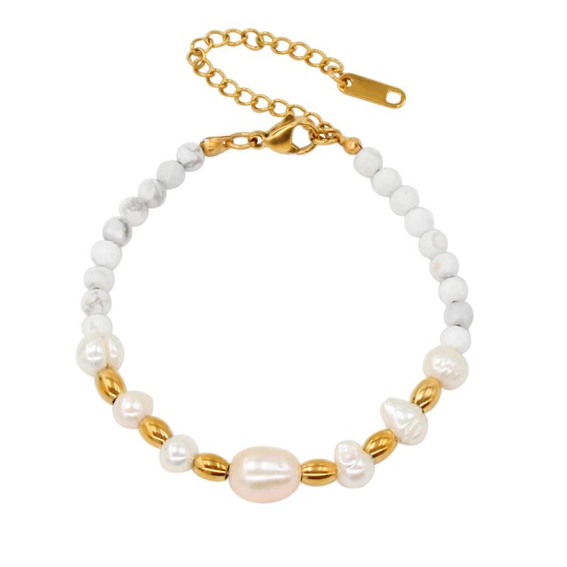 Y2K Freshwater Pearl Necklace Stainless Steel Charm Jewelry Set