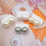 Ball-Shape Dangle Pearl Earrings For Women Golden Rosegold