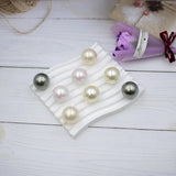 Ball-Shape Dangle Pearl Earrings For Women Golden Rosegold