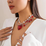 Romantic Heart Pendant Choker Necklace Wedding Gift