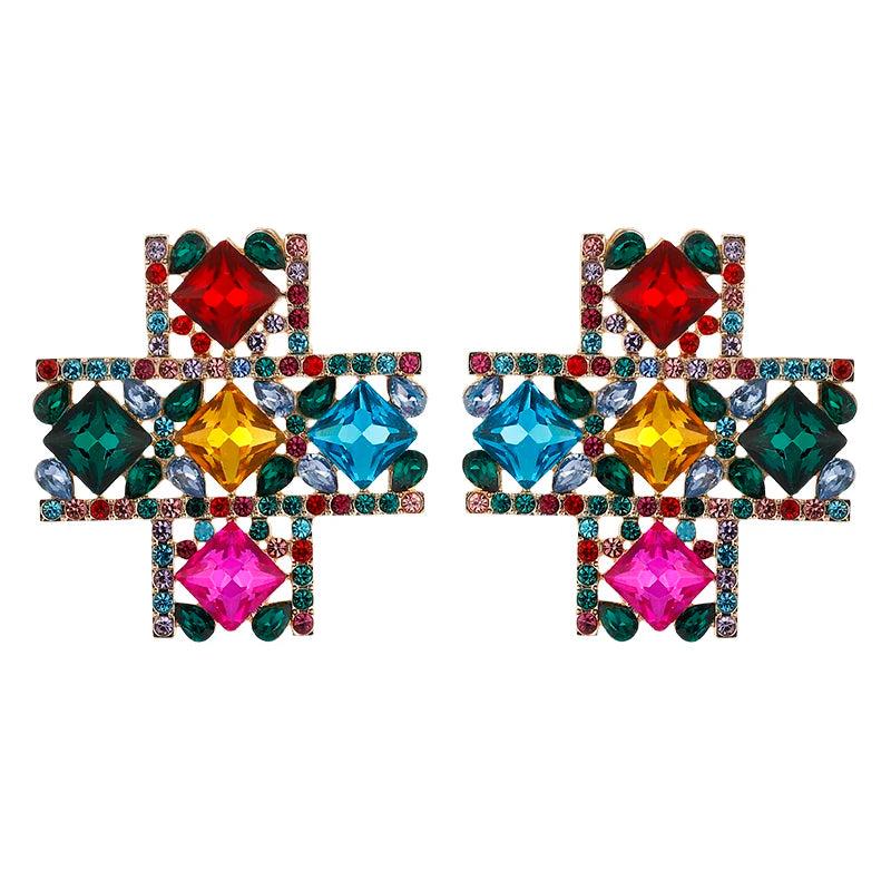 Vintage Metal Cross Pearl Crystal Glamour Jewelry